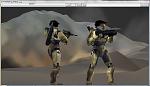 Two spartans standing on what is presumably a representation of Reach. 
 
I am planning on making a Halo short mission, though it is up for debate...