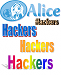 This is the logo for the social group named "Alice Hackers".